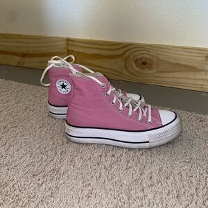 Pink platform hightop converse